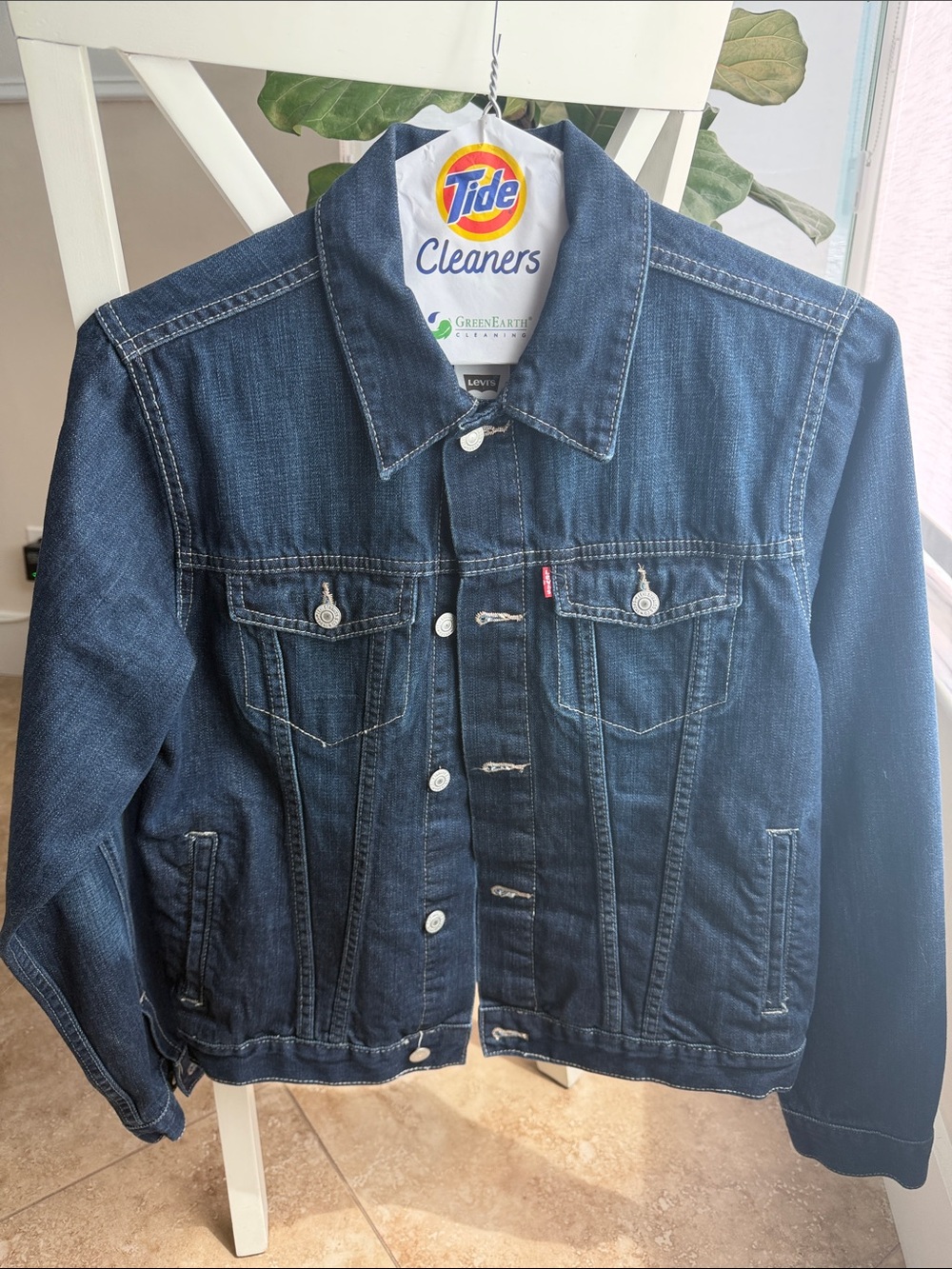 Levi's Original Dark Blue Denim Trucker Jacket - Juniors 13-15 Yrs XL